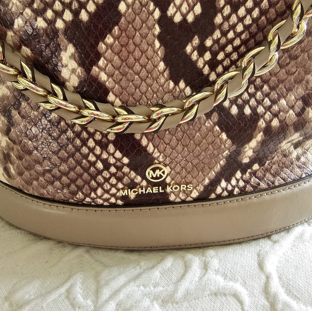Michael Kors Snakeskin Shoulder Bag - Picture 6 of 8